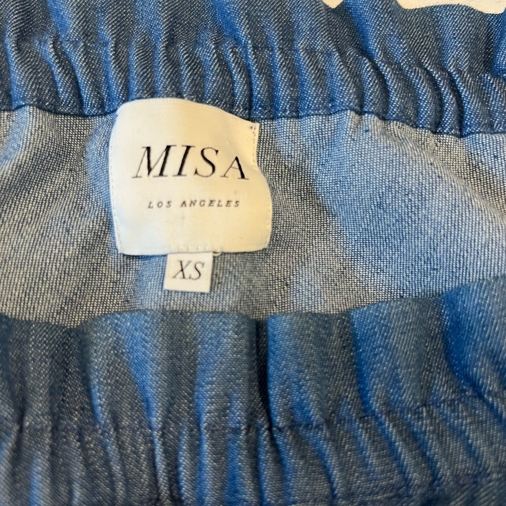 MISA Los Angeles Embroidered Denim Off Shoulder Mini Dress XS - Picture 7 of 11